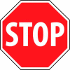 NMC TM34R Traffic Sign, Stop Sign, 18" X 18", White/Red