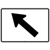 NMC TM504K Traffic Sign, Aux Diagonal Arrow Left, 15" X 21", White