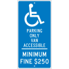 NMC TMS308H Traffic Sign, Reserved Van Parking California, 24" X 12", Blue