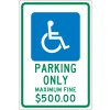 NMC TMS331G Traffic Sign, Reserved Parking Ohio, 18" X 12", White
