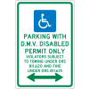 NMC TMS332G Traffic Sign, Reserved Parking Oregon, 18" X 12", White