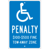 NMC TMS338H Traffic Sign, Reserved Parking Virginia, 18" X 12", Blue