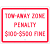 NMC TMS339H Traffic Sign, Virginia Tow Away Zone Penalty, 9" X 12", White