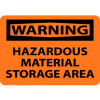 NMC W285RB OSHA Sign, Warning Hazardous Material Storage Area, 10" X 14", Orange/Black