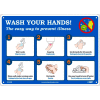 Wash Your Hands Sign, 10" X 14", Plastic