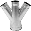 Nordfab QF Double Branch 30 Degree 16-16-16-16, 16" Dia, Galvanized Steel