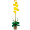 Nearly Natural Single Phalaenopsis Liquid Illusion Silk Flower Arrangement, Yellow