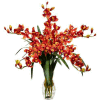 Nearly Natural Cymbidium Orchid Silk Flower Arrangement, Burgundy