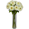 Nearly Natural Sunflower with Cylinder Silk Flower Arrangement, White