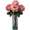 Nearly Natural Fancy Rose with Cylinder Vase Silk Flower Arrangement, Pink