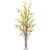 Nearly Natural Forsythia with Vase Silk Flower Arrangement