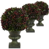 Nearly Natural Pepper Berry Ball Topiary (Set of 3)