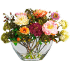 Nearly Natural Peony with Glass Vase Silk Flower Arrangement