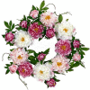 Nearly Natural 22'' Peony Wreath