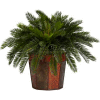 Nearly Natural Cycas with Octagon Vase Silk Plant