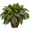 Nearly Natural Birdsnest Fern with Decorative Vase Silk Plant