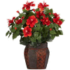 Nearly Natural Hibiscus with Vase Silk Plant