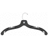 NAHANCO 2507 Dress Hanger-Medium Weight, 17"L, Plastic-BK, Pkg Qty 100