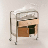 NK Medical Bassinet with Wood Front and Drawer & Cabinet NB-WFxDC, 31"L x 17-1/2"W x 37-3/4"H