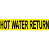 Pressure-Sensitive Pipe Marker - Hot Water Return, Pack Of 25