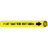 Precoiled and Strap-on Pipe Marker - Hot Water Return