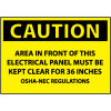 Machine Labels - Caution Area In Front Of This Electrical Panel