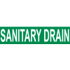 Pressure-Sensitive Pipe Marker - Sanitary Drain, Pack Of 25