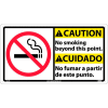 Bilingual Plastic Sign - Caution No Smoking Beyond This Point