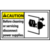 Graphic Machine Labels - Caution Before Cleaning Or Servicing Disconnect Power