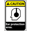 Caution Sign 14x10 Vinyl - Ear Protection Area
