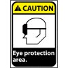 Caution Sign 14x10 Rigid Plastic - Eye Protection Area