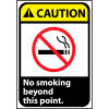 Caution Sign 10x7 Vinyl - No Smoking Beyond This Point