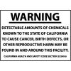 California Proposition 65 Vinyl Sign - Warning Detectable Amounts Of Chemicals