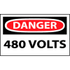 Machine Labels - Danger 480 Volts