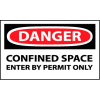 Machine Labels - Danger Confined Space Enter By Permit