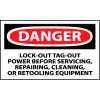 Machine Labels - Danger Lock-Out Tag-Out Power Before Servicing