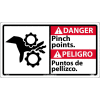 Bilingual Plastic Sign - Danger Pinch Points