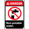 Danger Sign 14x10 Vinyl - Non-Potable Water