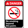 Danger Sign 10x7 Vinyl - No Smoking Beyond This Point