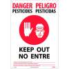 Bilingual Plastic Sign - Danger Pesticides Keep Out