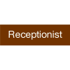 Engraved Sign - Receptionist - Brown