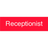 Engraved Sign - Receptionist - Red