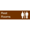 Engraved Sign - Rest Rooms - Brown