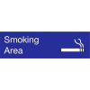 Engraved Sign - Smoking Area - Blue