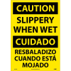 Bilingual Vinyl Sign - Caution Slippery When Wet
