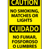 Bilingual Machine Labels - Caution No Smoking, Matches Or Lights