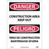 Bilingual Vinyl Sign - Danger Construction Area Keep Out