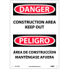 Bilingual Plastic Sign - Danger Construction Area Keep Out