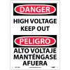 Bilingual Plastic Sign - Danger High Voltage Keep Out
