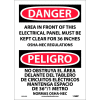 Bilingual Vinyl Sign - Danger Area In Front Of This Electrical Panel Kept Clear